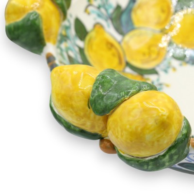 Centerpiece, Caltagirone ceramic, Ø 40 cm approx. Lemon and 17th century decoration, lemon applications
