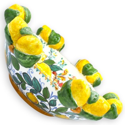 Centerpiece, Caltagirone ceramic, Ø 40 cm approx. Lemon and 17th century decoration, lemon applications