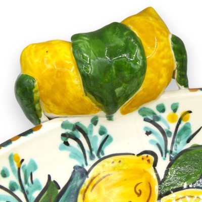 Centerpiece, Caltagirone ceramic, Ø 40 cm approx. Lemon and 17th century decoration, lemon applications