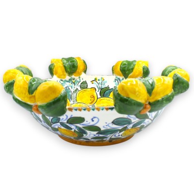 Centerpiece, Caltagirone ceramic, Ø 40 cm approx. Lemon and 17th century decoration, lemon applications