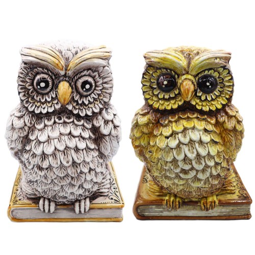 Gufo su Libro, Ceramica di Caltagirone, in varie Misure e...