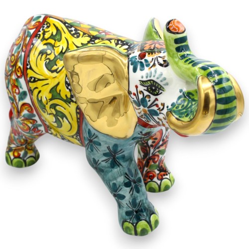 Giant Lucky Elephant, Caltagirone Ceramic, L 40 x 30 cm...
