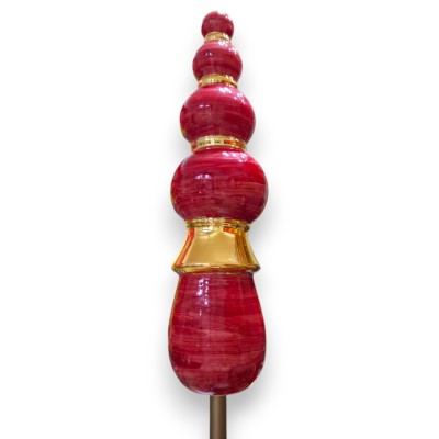 Żołnierz z Dziadkiem do Orzechów, ceramika Caltagirone, 100% ręcznie wykonany, ok. 115 x 40 cm. Z platynową emalią, masą perłową