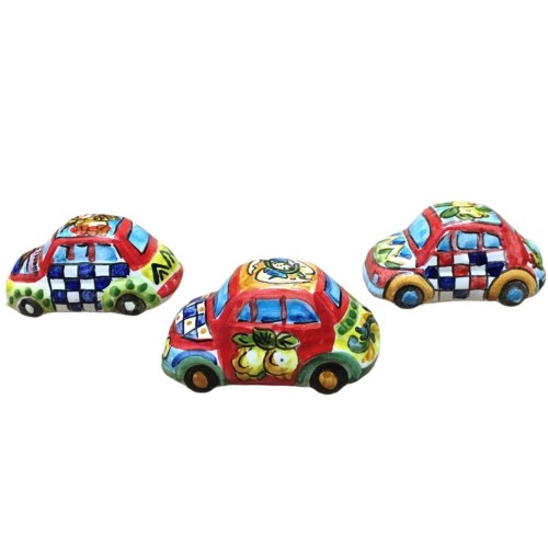 Miniatura do século XVI em cerâmica Caltagirone com decoração estilo carrinho siciliano - Mede aprox. 8x3,5 cm -  2