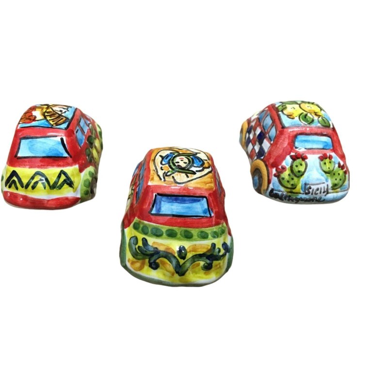 Miniatur aus Caltagirone-Keramik aus dem 16. Jahrhundert mit Dekoration im sizilianischen Karrenstil – Maße ca. 8 x 3,5 