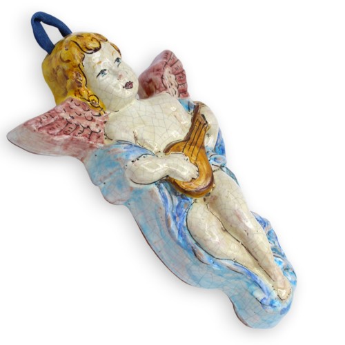 Hängender Putto-Engel, feine sizilianische Keramik, ca.... 2