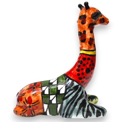Sittande giraff, Caltagirone keramik, ca 16 x 13 cm. ÉLITE-serien, modern inredning