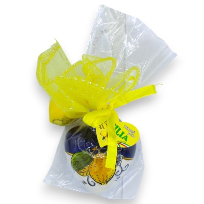 Heart-shaped ceramic Christmas ball with lemon-shaped soap - approx. 8 x 6 cm. Lemon decoration.