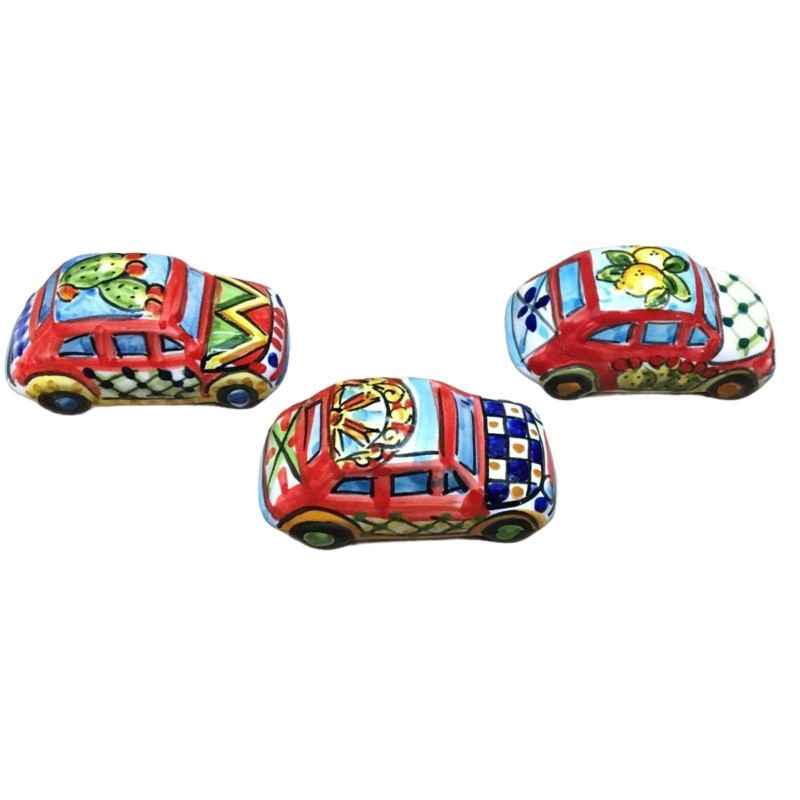 Miniature du XVIe siècle en céramique de Caltagirone à décor de style charrette sicilienne - Dimensions environ 8,5x4 cm