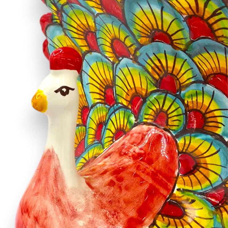 Pfau aus Caltagirone-Keramik, zwei...