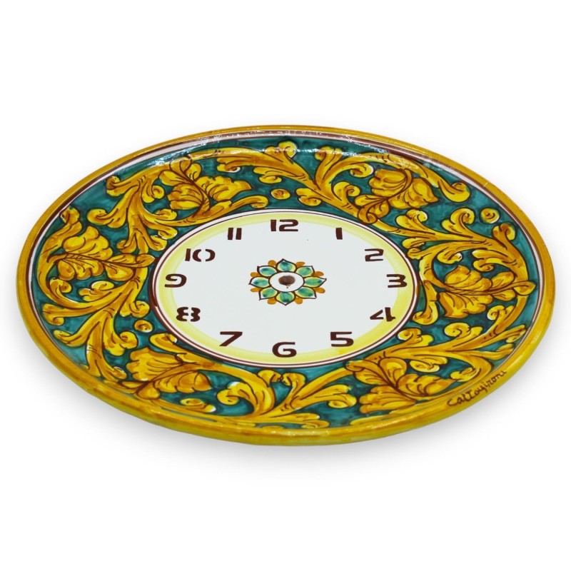 Caltagirone keramische klok - Ø 30 cm ca. Compleet met Ingranaggio, klassieke barokke decoratie - 