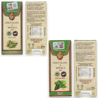 10 Tavolette assortite di Cioccolato di Modica in vari gusti, 100% Artigianale Ricetta Antica, Senza Glutine, 1 kg