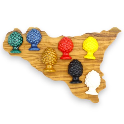 Magnes w kształcie szyszki sosnowej - magnes, wykonany z wysokiej jakości sycylijskiej ceramiki, wys. ok. 7 x 5 cm (1 sztuka) Ró