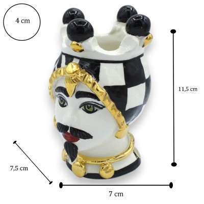 Głowa wrzosowiska z Caltagirone, wys. ok. 12 cm (para), seria ÉLITE, nowoczesna dekoracja, emalia ze złota 24k
