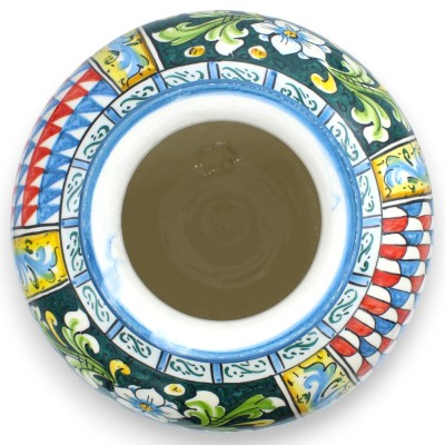 Ball Vase h 30 x Ø 28 cm approx. (Second Choice) Caltagirone ceramic Sicilian Cart Decoration