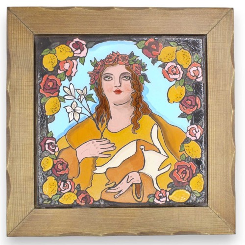 Schilderij van Sint Rosalia, ca. 27 x 27 cm (1 stuk).... 2