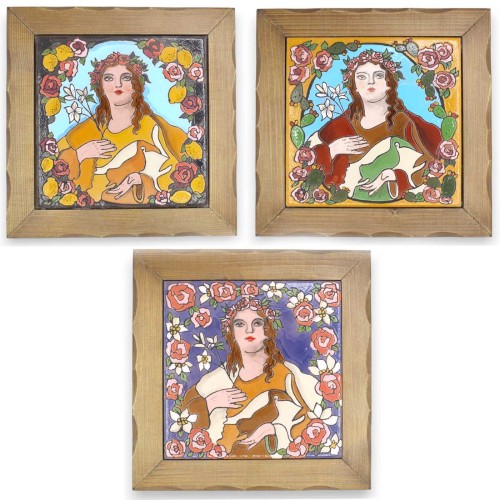 Schilderij van Sint Rosalia, ca. 27 x 27 cm (1 stuk)....