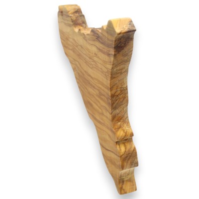 Planche à découper artisanale en bois d'olivier, en forme de Sicile. Différentes tailles (1 unité), bords biseautés, trou pour l