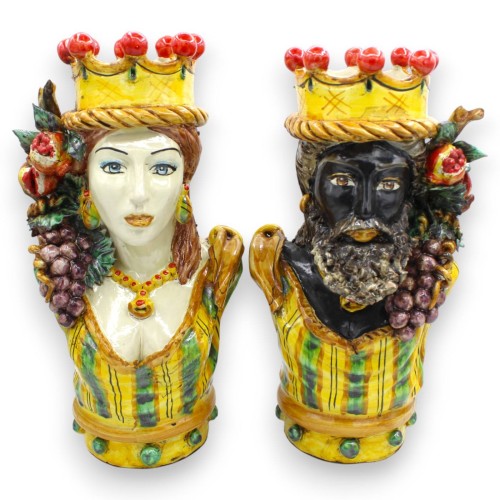 Busto con base Rotonda, ceramica Caltagirone, h 33 x 17...