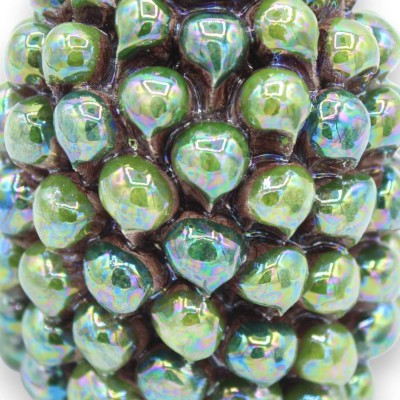 Diffuseur Pomme de Pin, céramique de Caltagirone, h 11 x 8 cm, deux modèles disponibles (1 unité) avec émail nacré MD1