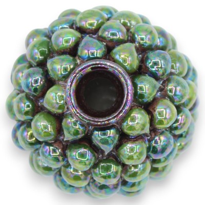 Diffuseur Pomme de Pin, céramique de Caltagirone, h 11 x 8 cm, deux modèles disponibles (1 unité) avec émail nacré MD1