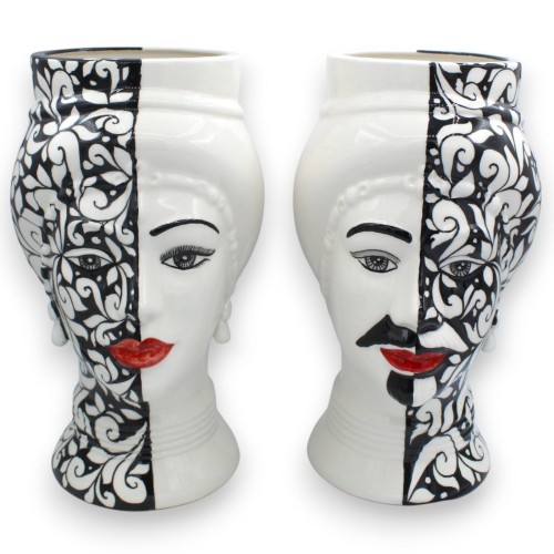 Caltagirone hedhuvud med modern SVART & VITT design - ca...