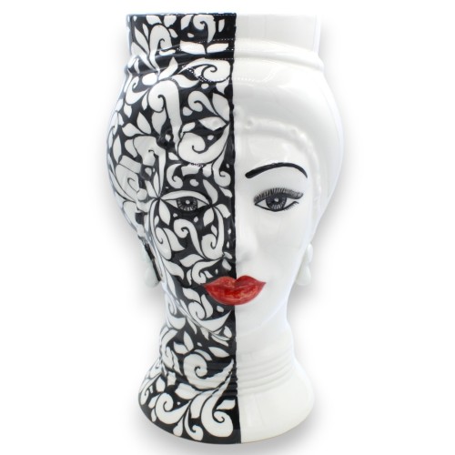 Cabeça de Mouro de Caltagirone com Design Moderno em PRETO E BRANCO - aproximadamente 33 cm de altura (1 unidade)