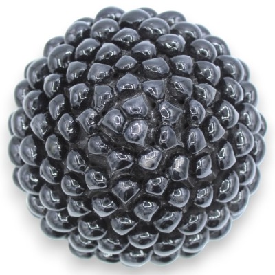Piña siciliana, cerámica de Caltagirone, aprox. 25 cm de altura. Diseño moderno, BLANCO Y NEGRO.