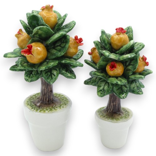 Granaatappelboom in een pot, Caltagirone keramiek - Twee...