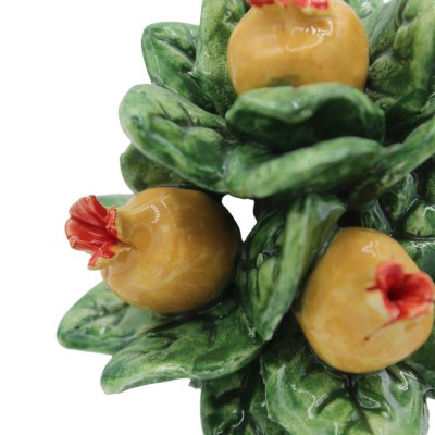 Granaatappelboom in een pot, Caltagirone keramiek - Twee maatopties (1 stuk)