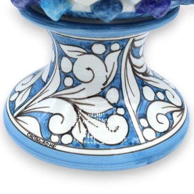 Pinha siciliana, cerâmica de Caltagirone - aproximadamente 50 cm de altura x 26 cm de largura. Tons multicoloridos de azul e cau