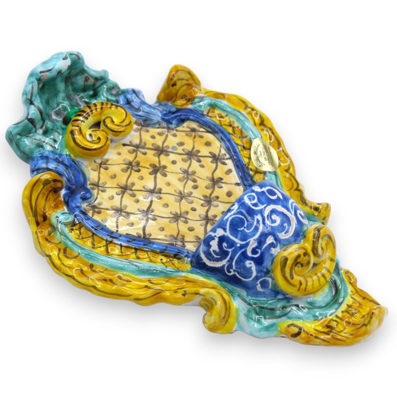 Sicilian ceramic holy water stoup -...