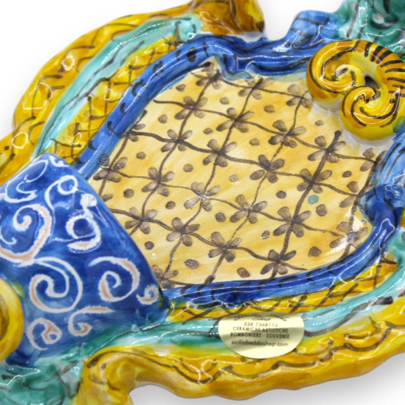 Sicilian ceramic holy water stoup -...
