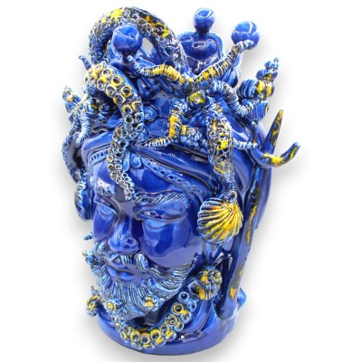 Collection « Mythes siciliens » (1 pièce) h 40 x 27 cm environ. Céramique sicilienne, modèle Triton ou Neptune, troisième cuisso