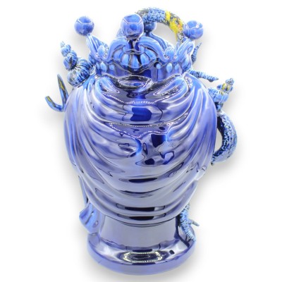 Colección "Mitos Sicilianos" (1 unidad) h 40 x 27 cm aprox. Cerámica siciliana, modelo Tritón o Neptuno, tercera cocción.