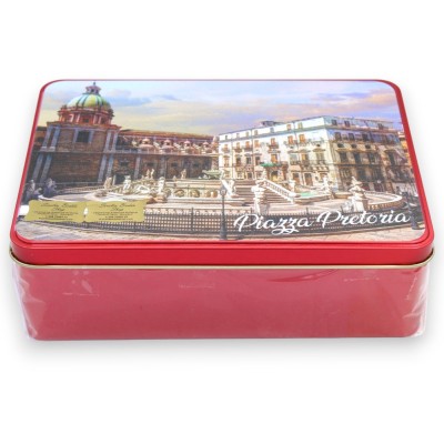 Presentask i plåt med typiska sicilianska produkter - "Piazza Pretoria"