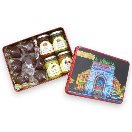 Blikken geschenkdoos met typisch Siciliaanse producten -...