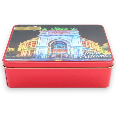 Coffret cadeau en métal contenant des produits typiques siciliens - "Teatro Politeama"