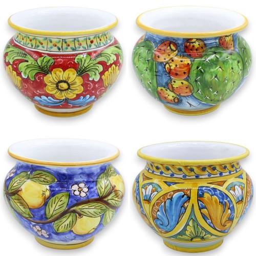 Maceta de cerámica Cachepot Caltagirone, Ø 18 cm aprox....