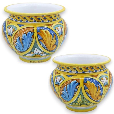 Maceta de cerámica Cachepot Caltagirone, Ø 18 cm aprox. (1 unidad) Varias opciones de decoración