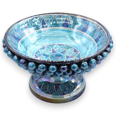 Suporte para bolo em forma de pinha, em cerâmica Caltagirone, com aproximadamente Ø 30 x 18 cm. Disponível em tons de azul, com