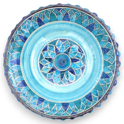 Suporte para bolo em forma de pinha, em cerâmica Caltagirone, com aproximadamente Ø 30 x 18 cm. Disponível em tons de azul, com