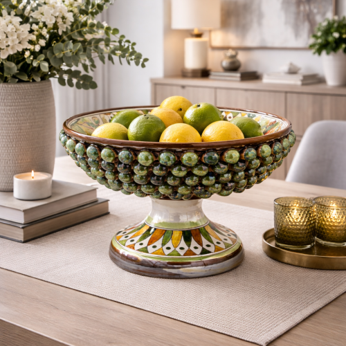 Alzata Pigna in ceramica Caltagirone, Ø 30 cm ca. Nelle... 2