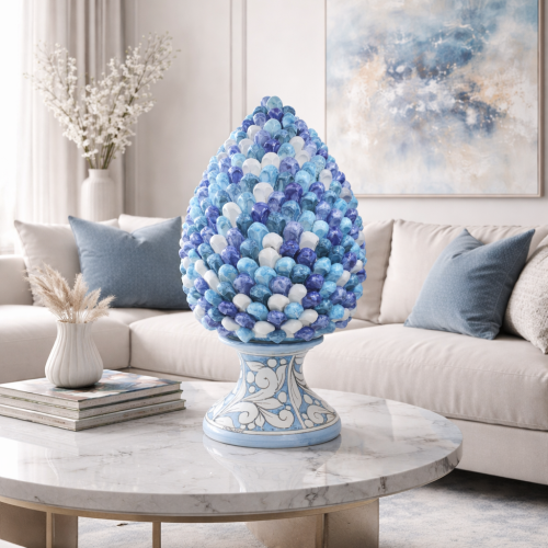 Szyszka sosnowa sycylijska, ceramika Caltagirone - wys.... 2