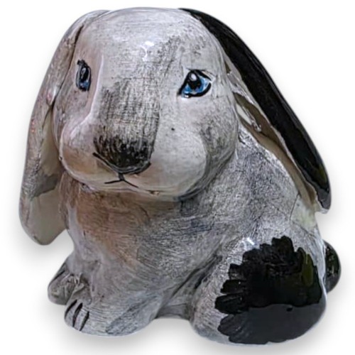 Long-eared rabbit, fine Sicilian ceramic - h 5 cm x 5 cm... 2