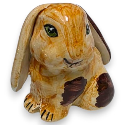 Langohrhase, feine sizilianische Keramik – ca. 5 cm hoch x 5 cm groß (1 Stück), Farbe zufällig