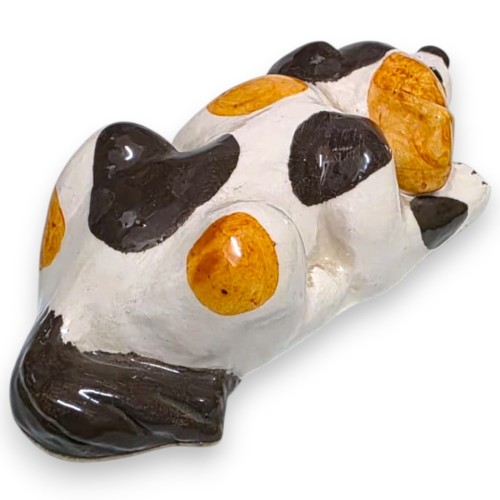 Liegender Hund, aus feiner sizilianischer Keramik, ca. 3... 2
