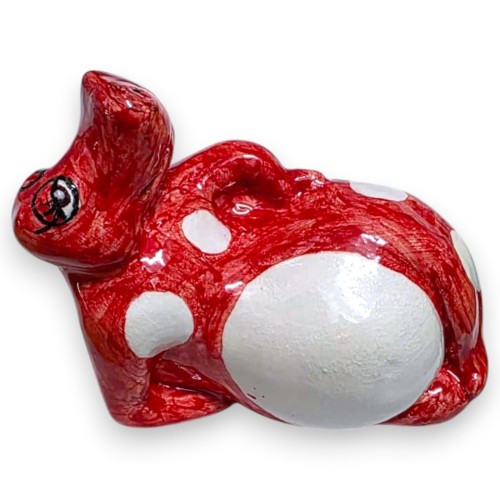 Lying hippopotamus, in fine Sicilian ceramic, h 6 x 7 cm... 2