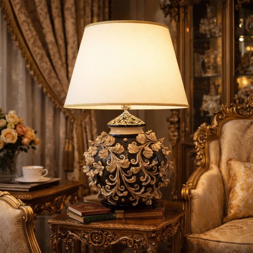 Baroque-style ball lamp, Caltagirone ceramic, approx. 70... 2