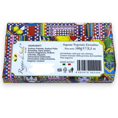 Savon Végétal Extra-fin, Parfum Citron "Raggio di Sole", Ligne Luxe, 100g